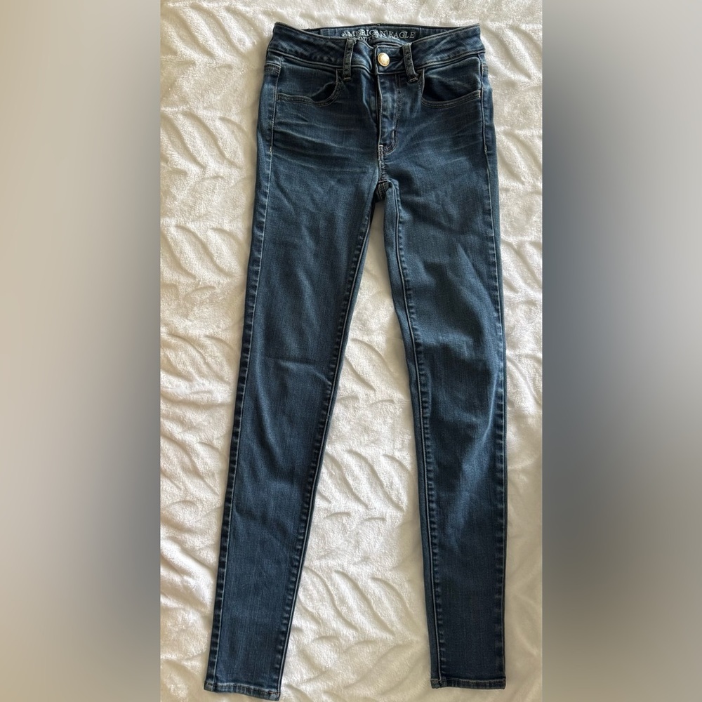 American Eagle Outfitters Women's Dark Blue Skinny Jeans